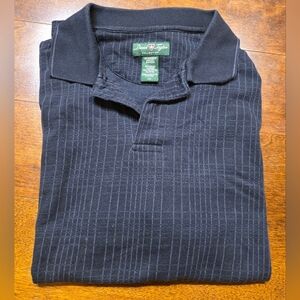 Men's David Taylor Black Striped Polo Shirt L